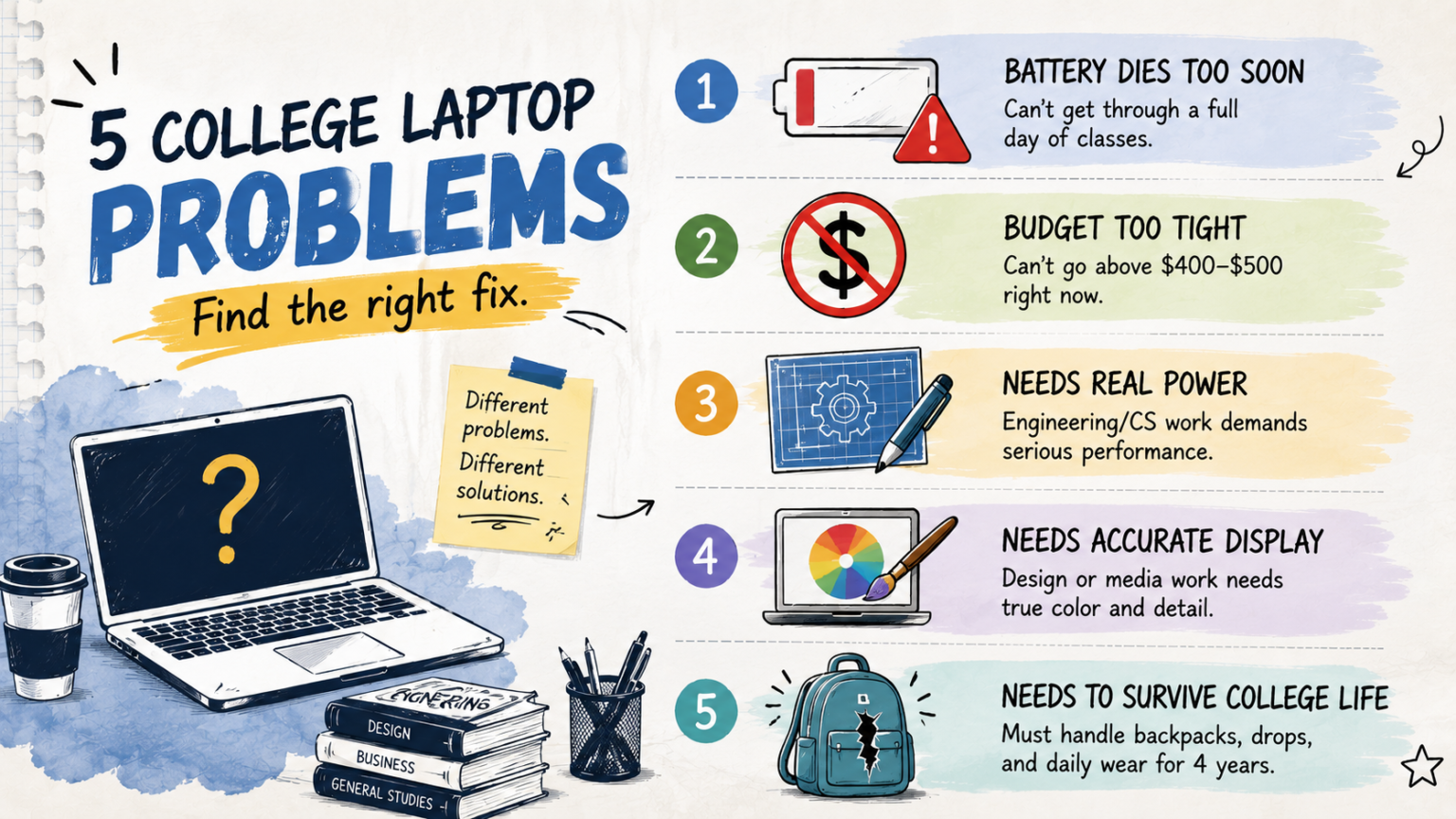 Checklist of common college laptop problems that the right machine can actually solve -thelostpie