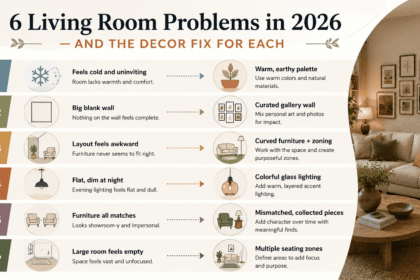 Checklist of common living room decor problems that the right 2026 design choices can solve - thelostpie
