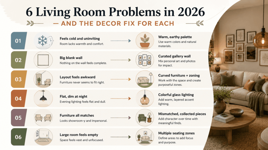 Checklist of common living room decor problems that the right 2026 design choices can solve - thelostpie