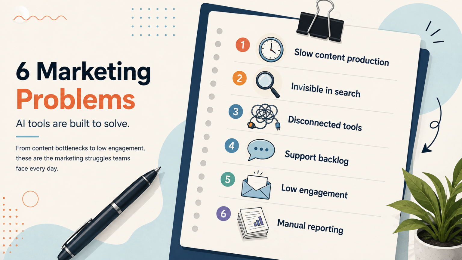 Checklist of common marketing problems that AI tools are built to solve - thelostpie