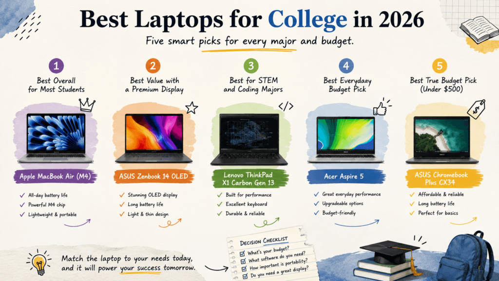 Decision flowchart for choosing the right college laptop based on major and budget - thelostpie