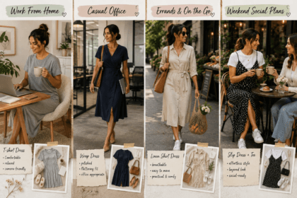 Four different daily routines, each matched to an appropriate 2026 casual dress style - thelostpie