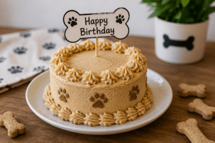 Homemade birthday cake made with dog-safe ingredients - thelostpie