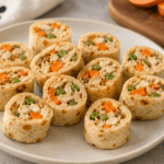 Homemade dog-friendly burrito sliced into bite-sized pieces-thelostpie