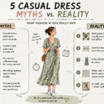 Illustration weighing common casual dress myths against the reality for 2026 - thelostpie