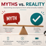 Illustration weighing common fitness tracker myths against the reality - thelostpie