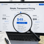 Magnifying glass revealing hidden costs behind AI affiliate marketing software pricing - thelostpie