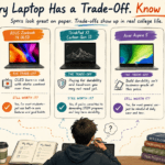 Magnifying glass revealing hidden trade-offs behind popular college laptop recommendations - thelostpie