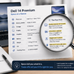 Magnifying glass revealing hidden trade-offs behind popular work laptop spec sheets - thelostpie